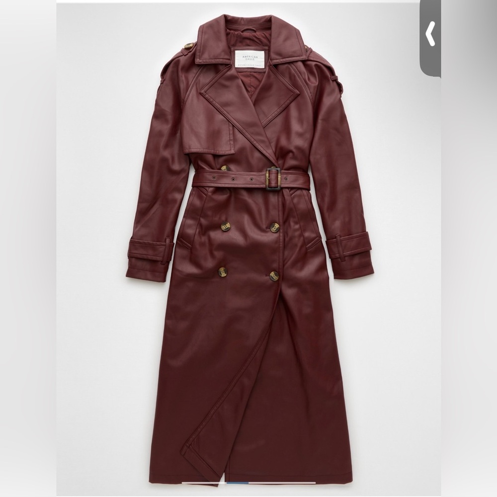 AE Vegan Leather Trench Coat